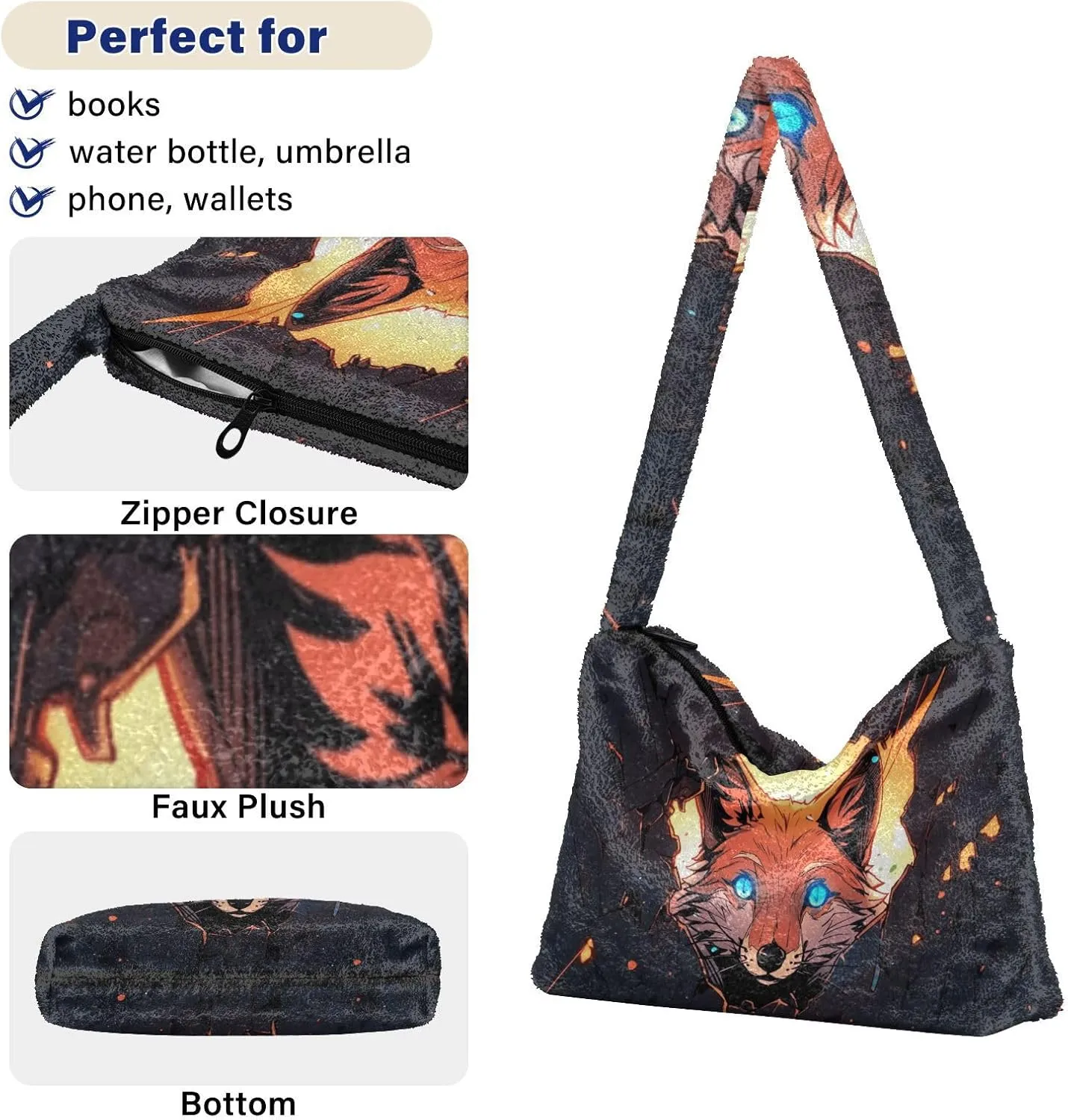 White Green Snakeskin Plush Bag, Tote Bag Young Women, Womens Outdoor Bag