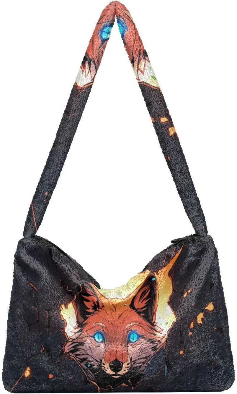 White Green Snakeskin Plush Bag, Tote Bag Young Women, Womens Outdoor Bag