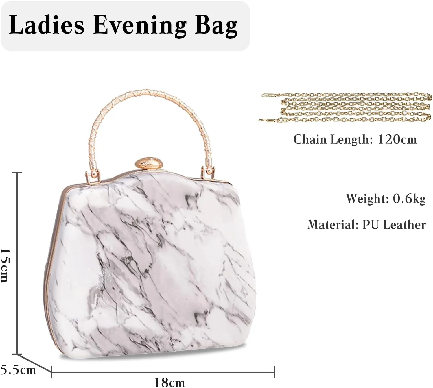 Women Evening Bag Marble Clutch Bag Bridal Wedding Purse Charming Shoulder Bag