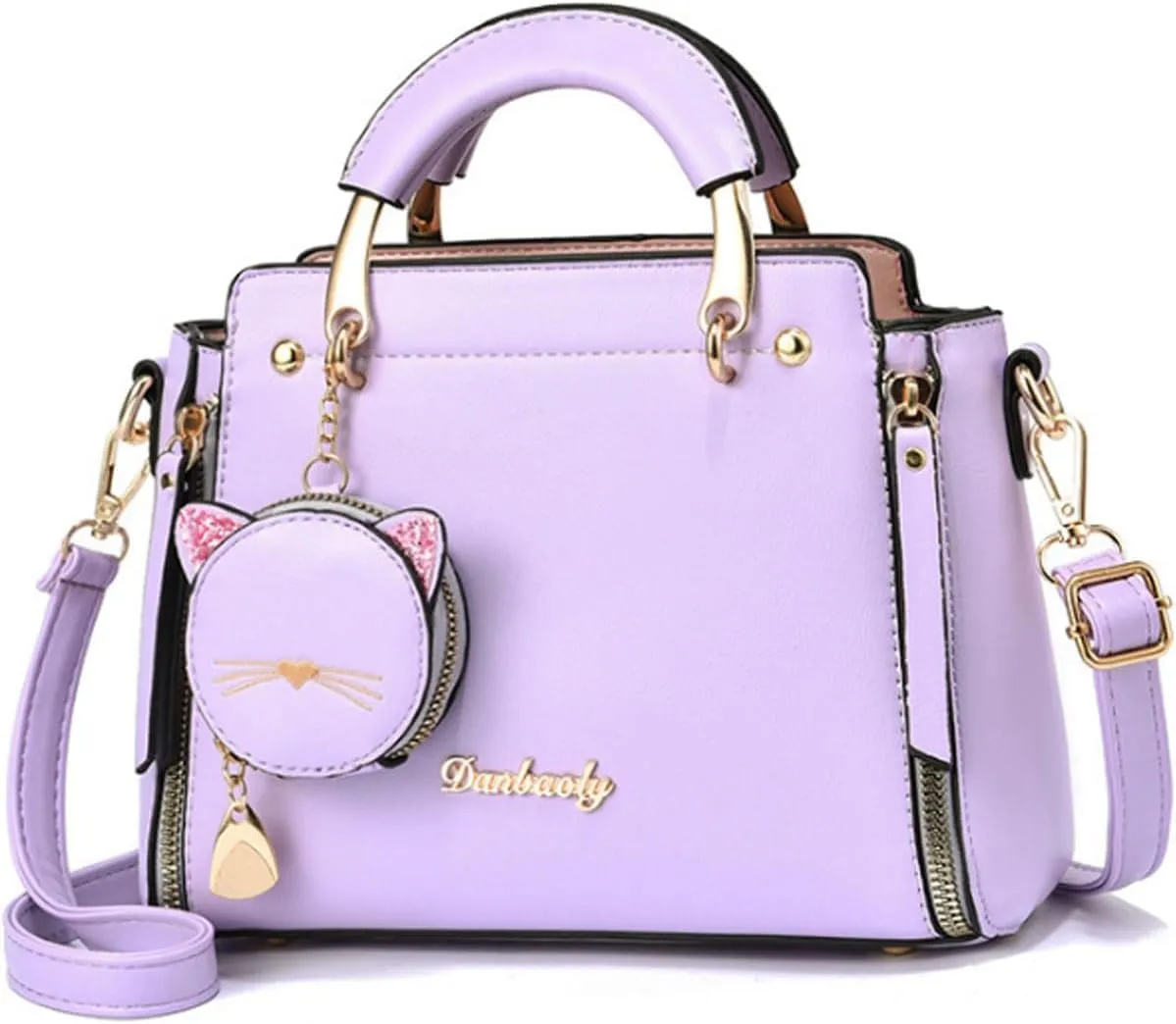 Women Fashion Handbag Luxury Designer Crossbody Purse Leather Satchel Shoulder Messenger Bag Tote with Cat Wallet