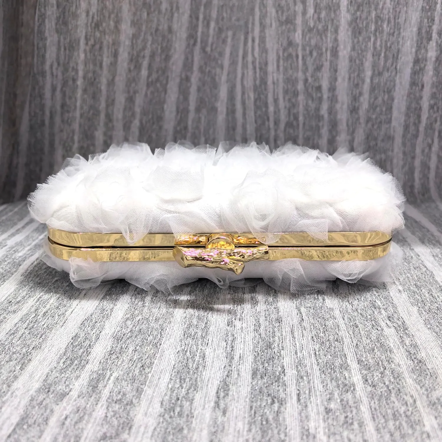 Women Floral Clutch Purses Satin Floral Appliques Evening Bags Bridal Wedding Party Prom Handbags