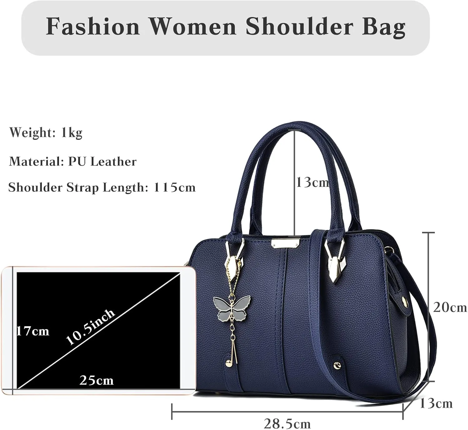 Women Handbag Tote PU Leather Shoulder Crossbody Waterproof Satchel
