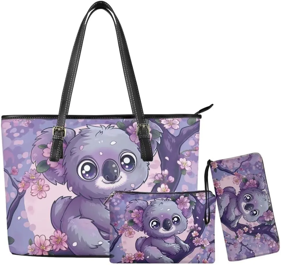 Women Purse Handbags Wallet Sets Leather Shoulder Tote Bag for Women,Top Handle Purse with Wrist Wallet Bag