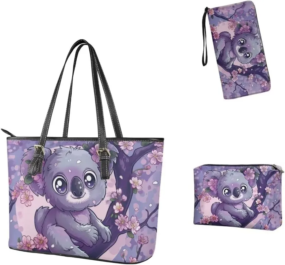 Women Purse Handbags Wallet Sets Leather Shoulder Tote Bag for Women,Top Handle Purse with Wrist Wallet Bag