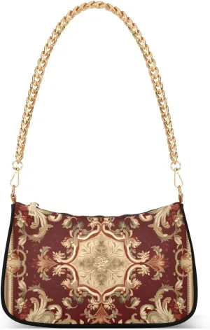 Women Shoulder Bag Elegant Tribe Floral Lightweight Clutch Handbags Casual Tote Handbags