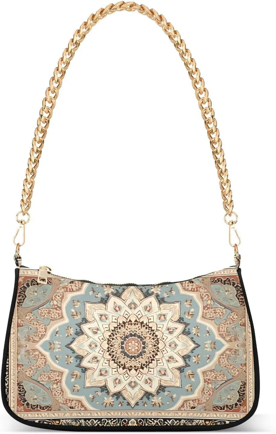 Women Shoulder Bag Quaint Tribe Floral Lightweight Clutch Handbags Casual Tote Handbags