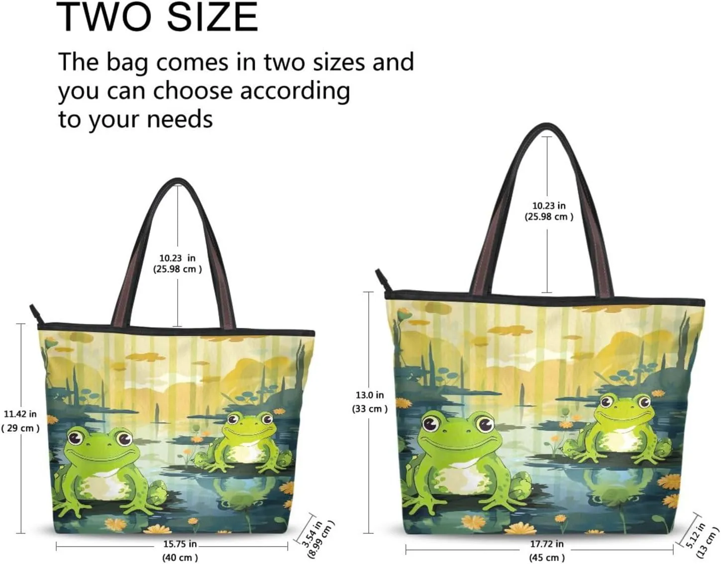 Women Tote Bags Frog Flowers Floral Pond Top Handle Satchel Handbags Shoulder Bag for Shopping 20847486