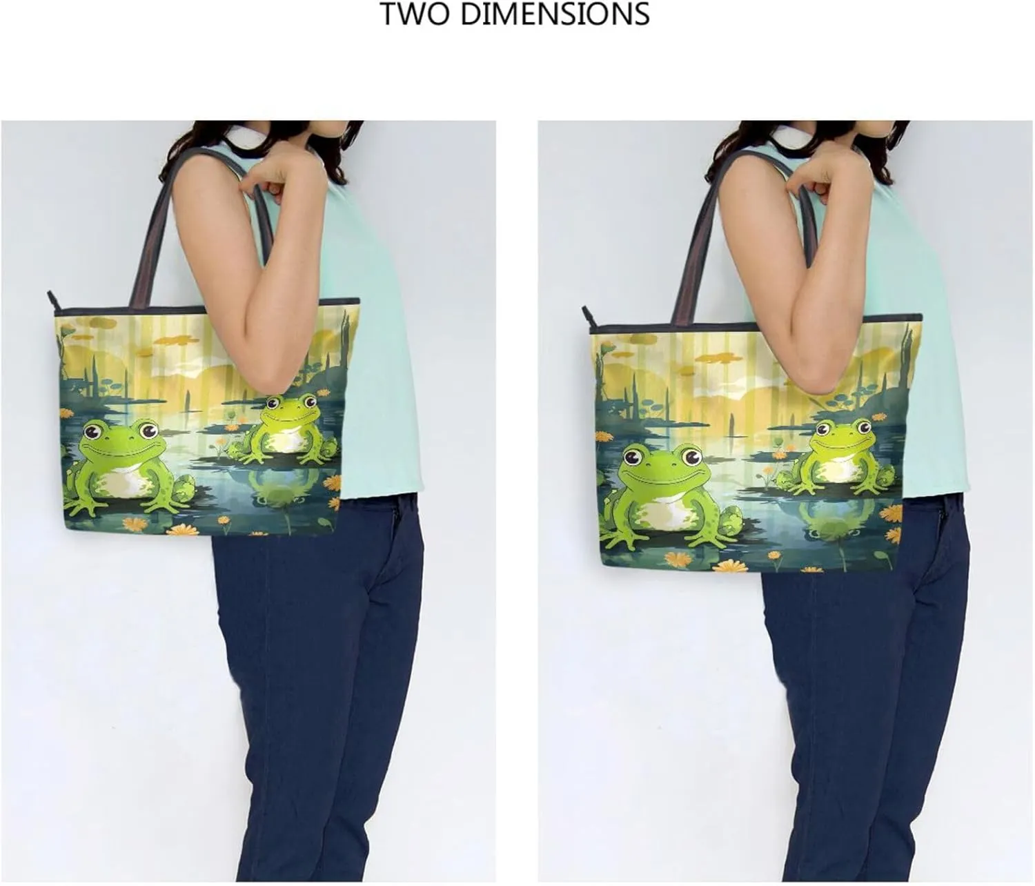 Women Tote Bags Frog Flowers Floral Pond Top Handle Satchel Handbags Shoulder Bag for Shopping 20847486