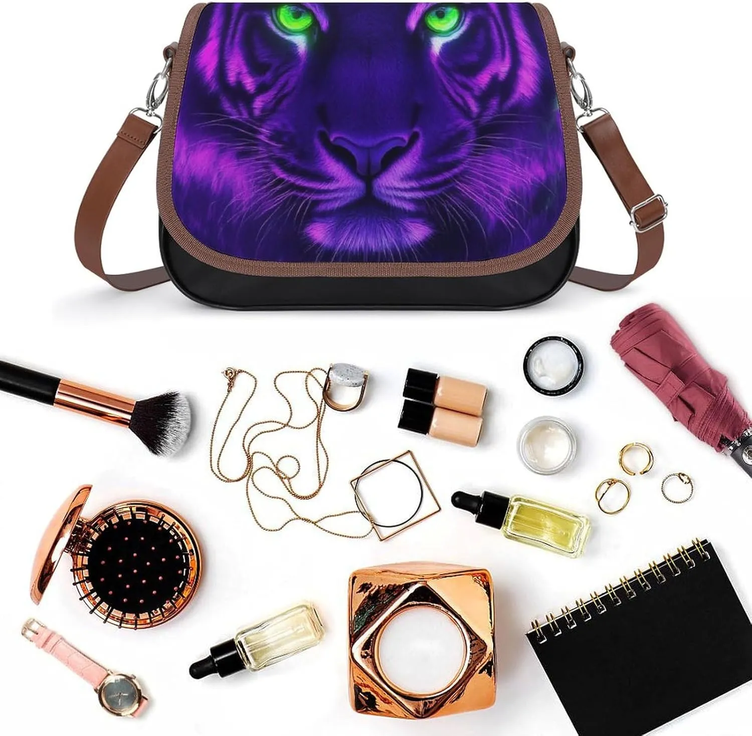 Women's Casual Crossbody Bag, Waterproof Leather Shoulder Purse Handbags for Work Travel