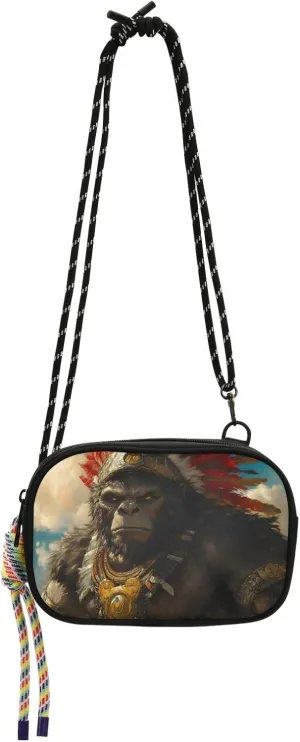Women's Crossbody Handbags Chief Gorilla Print Lightweight Shoulder Phone Purse for Walking, Hiking