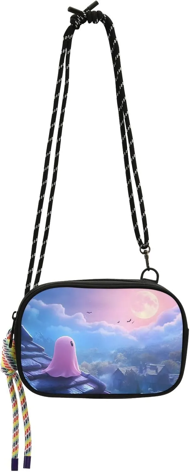 Women's Crossbody Handbags Doll Moon Print Lightweight Shoulder Phone Purse for Walking, Hiking