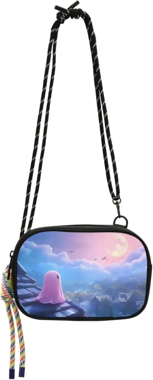 Women's Crossbody Handbags Doll Moon Print Lightweight Shoulder Phone Purse for Walking, Hiking