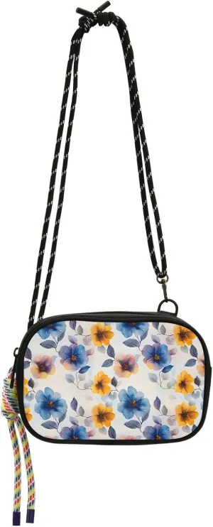 Women's Crossbody Handbags Ink Colorful Flowers Print Lightweight Shoulder Phone Purse for Walking, Hiking