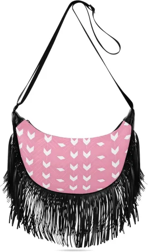 Women's Crossbody Handbags Small Arrow Fringe Tassel Cross Body Bag Shoulder Handbag