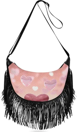 Women's Crossbody Handbags Valentine Romantic Moments Fringe Tassel Cross Body Bag Shoulder Handbag