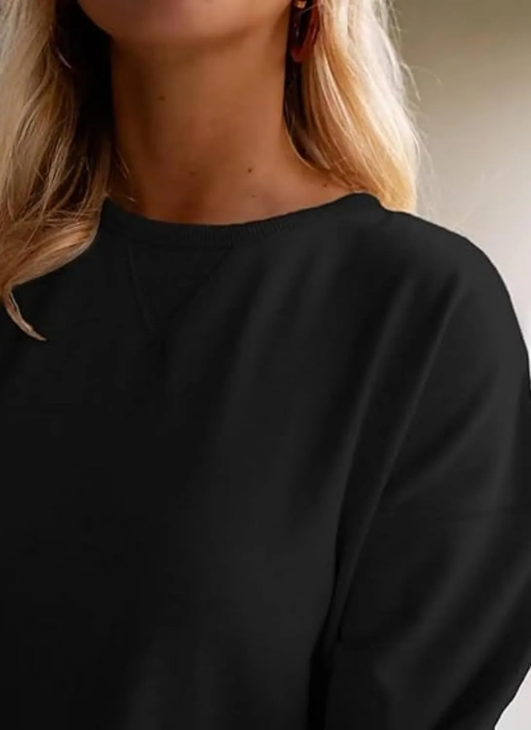 Womens Fall Long Sleeve Pullover Tops Crewneck Rib Knit Patchwork Ruffled Sweatshirt Dress Casual Mini Dresses 2024