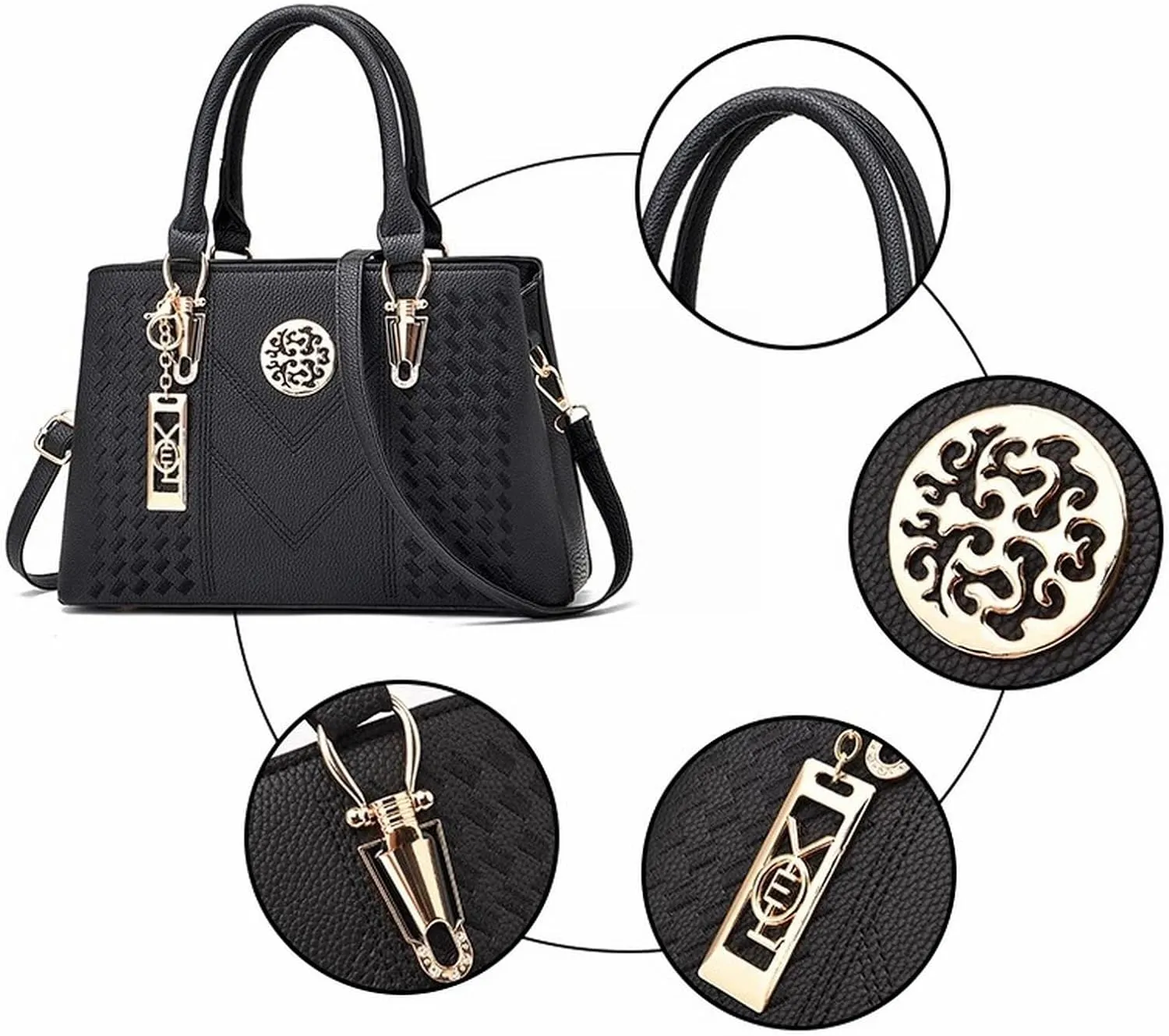 Women's Handbags Luxury Handbags Women Leather Bags Embroidery Messenger Bags Women Handbags Bags for Women Ladies Bag(Pink)