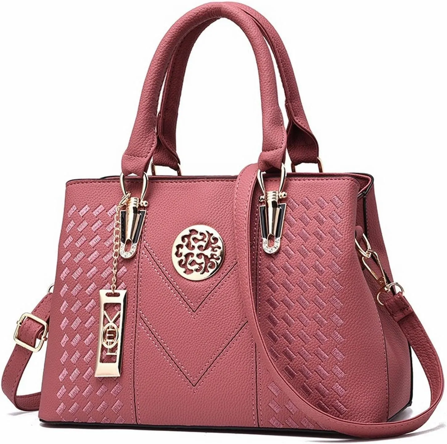 Women's Handbags Luxury Handbags Women Leather Bags Embroidery Messenger Bags Women Handbags Bags for Women Ladies Bag(Pink)