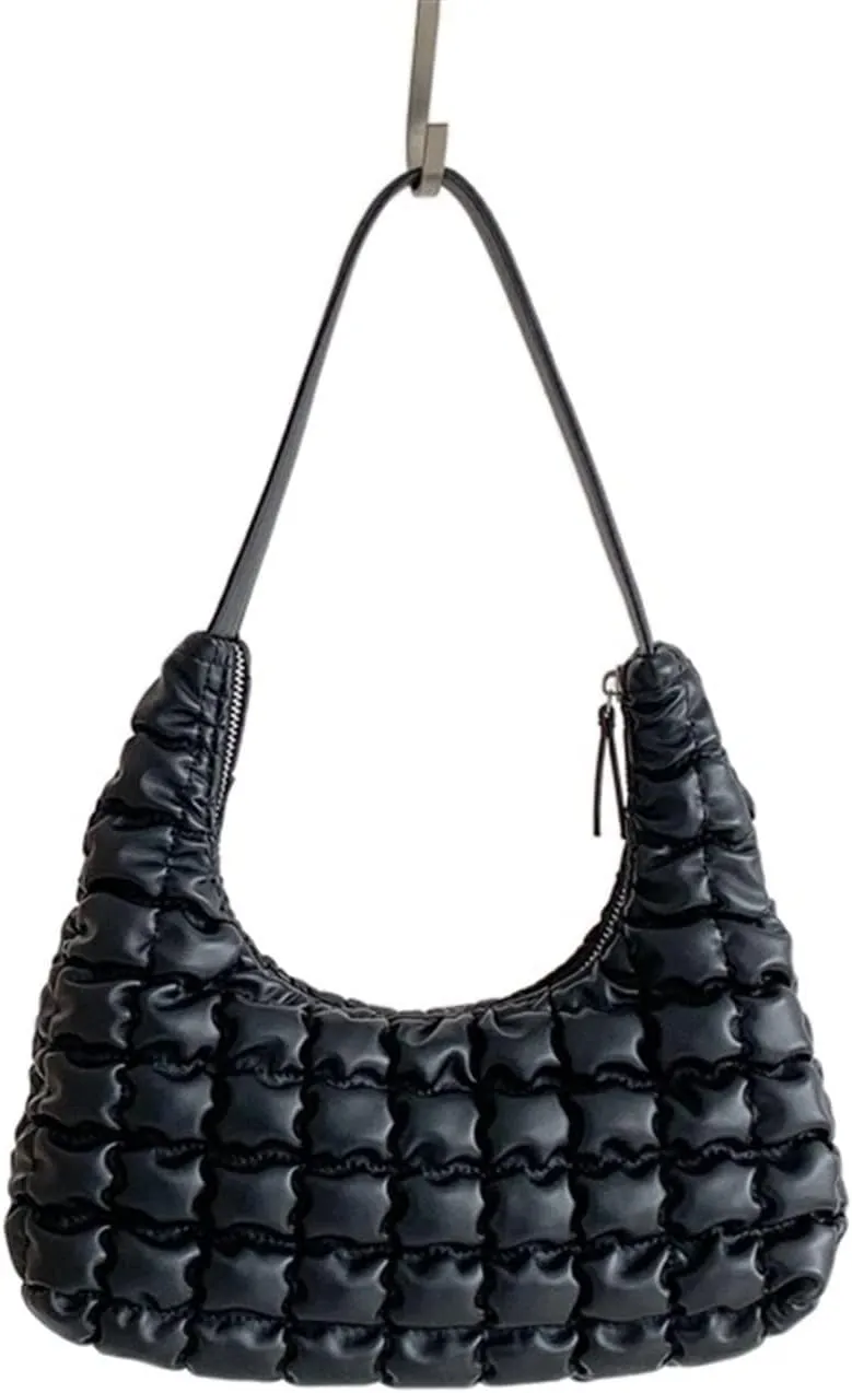 Women's Handbags Zipper Shoulder Bag for Ladies Handbag Shopping Bag for Ladies Gift(Black)