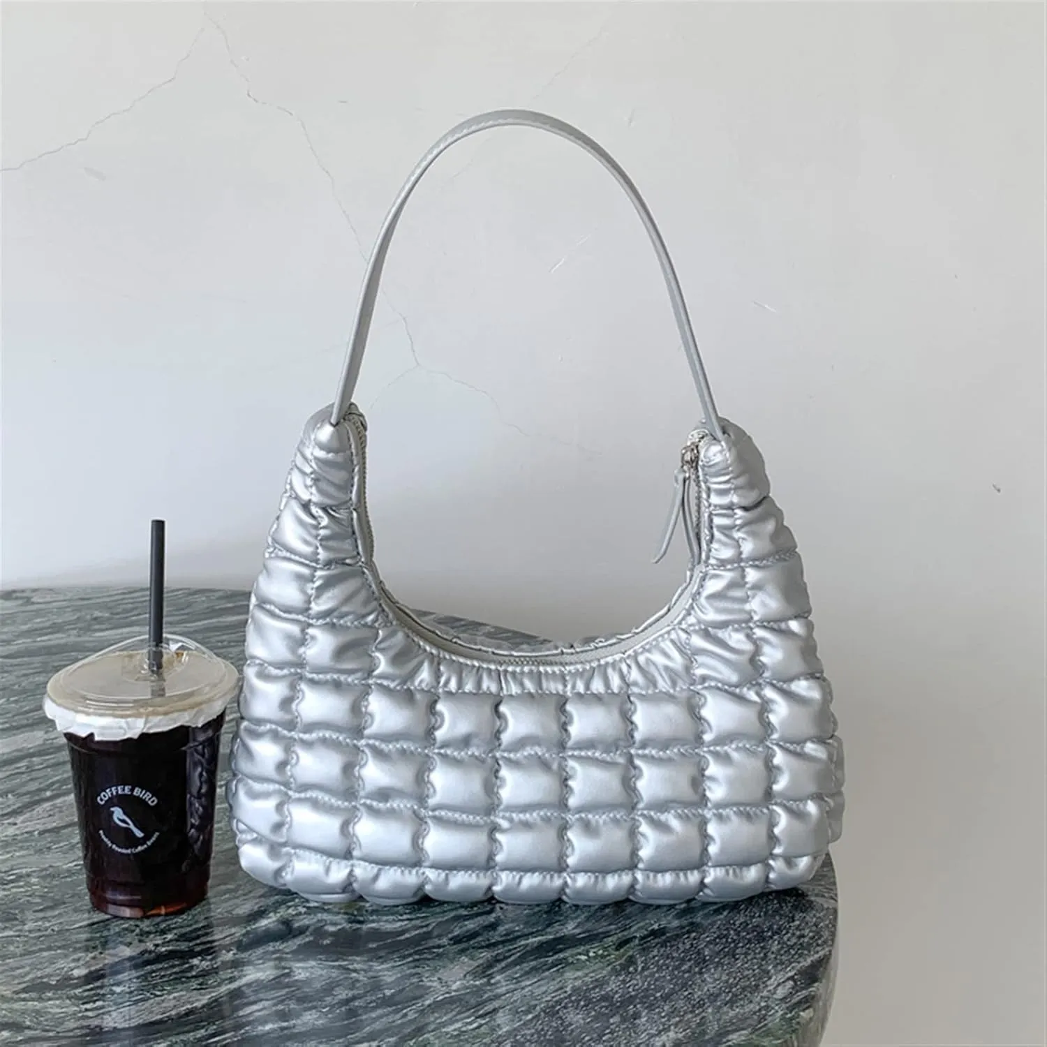 Women's Handbags Zipper Shoulder Bag for Ladies Handbag Shopping Bag for Ladies Gift(Black)