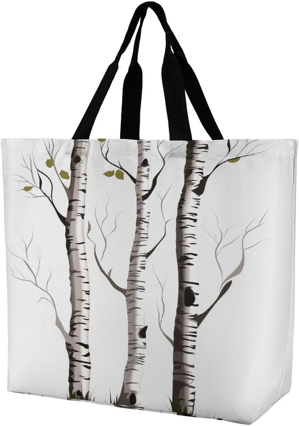Women's Multi-Functional Shopping Bag，Birch Tree Printing Messenger Bag Shoulder Bag for Travel, Work, Shopping & Parties with Inner Pocket, Grocery Bag Lightweight & Water-Resistant