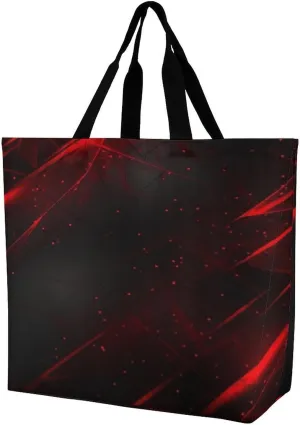Women's Multi-Functional Shopping Bag，Black And Red Background Printing Messenger Bag Shoulder Bag for Travel, Work, Shopping & Parties with Inner Pocket, Grocery Bag Lightweight & Water-Resistant