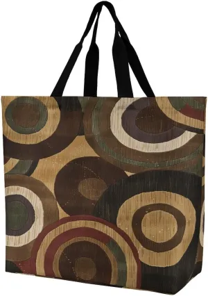 Women's Multi-Functional Shopping Bag，Brown And Tan Printing Messenger Bag Shoulder Bag for Travel, Work, Shopping & Parties with Inner Pocket, Grocery Bag Lightweight & Water-Resistant
