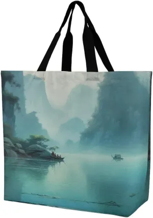 Women's Multi-Functional Shopping Bag，Country Life Pictures Printing Messenger Bag Shoulder Bag for Travel, Work, Shopping & Parties with Inner Pocket, Grocery Bag Lightweight & Water-Resistant