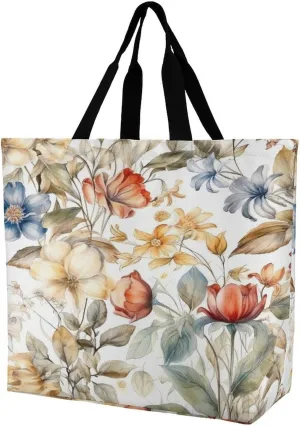Women's Multi-Functional Shopping Bag，Light Purple And Red Printing Messenger Bag Shoulder Bag for Travel, Work, Shopping & Parties with Inner Pocket, Grocery Bag Lightweight & Water-Resistant