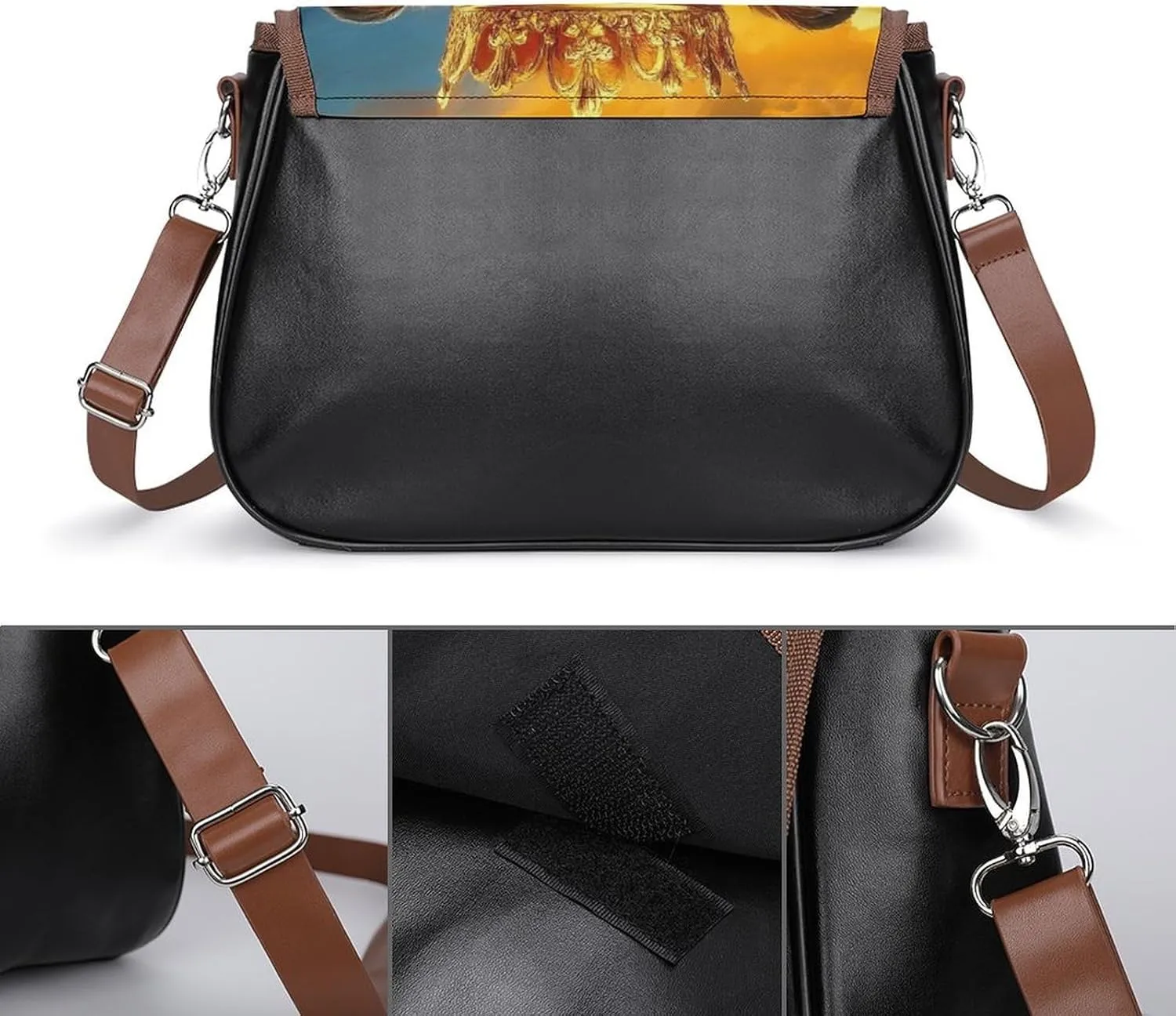 Womens PU Leather Crossbody Bag Lightweight Cellphone Purse Handbags with Adjustable Strap
