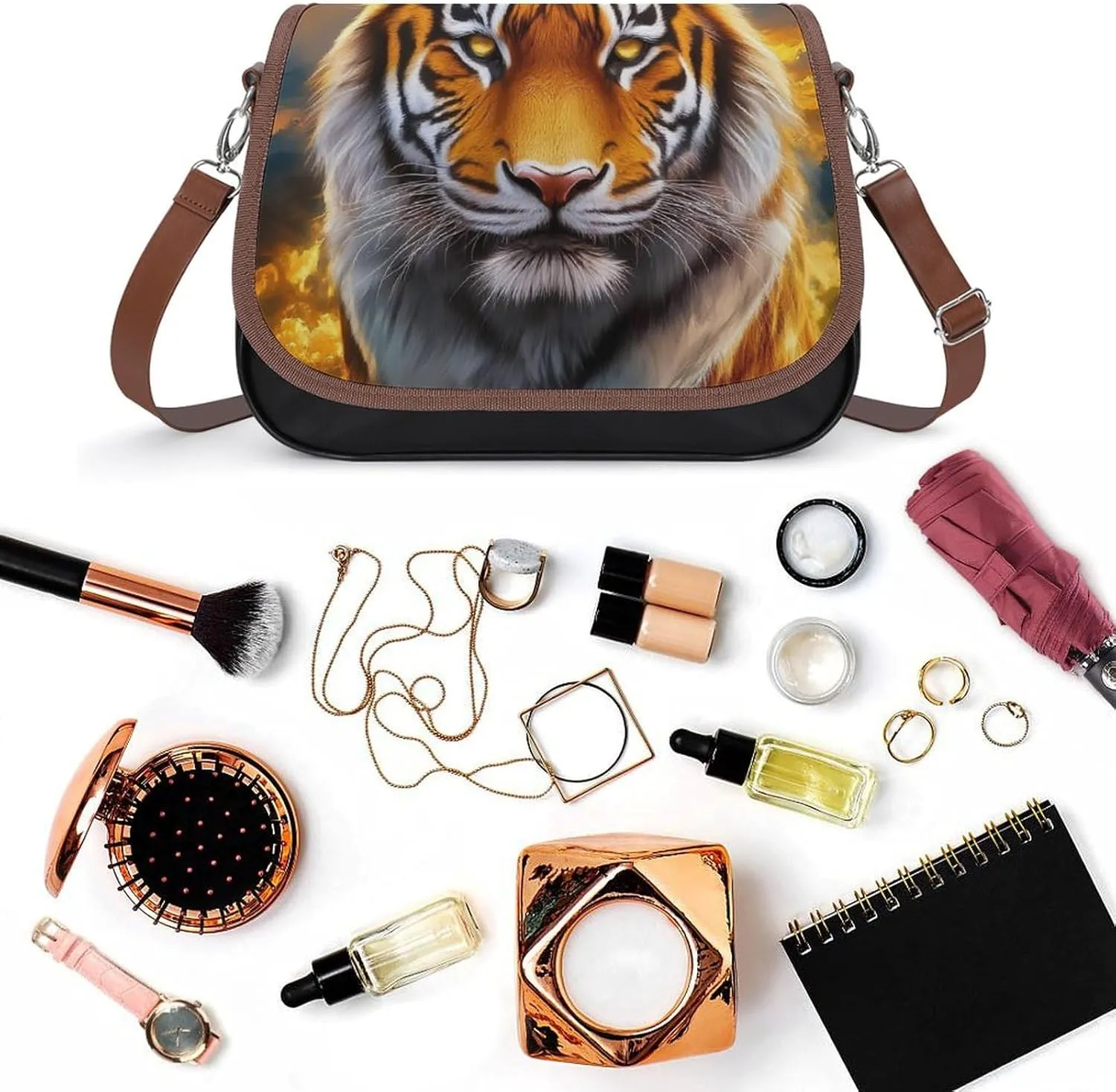 Womens PU Leather Crossbody Bag Lightweight Cellphone Purse Handbags with Adjustable Strap