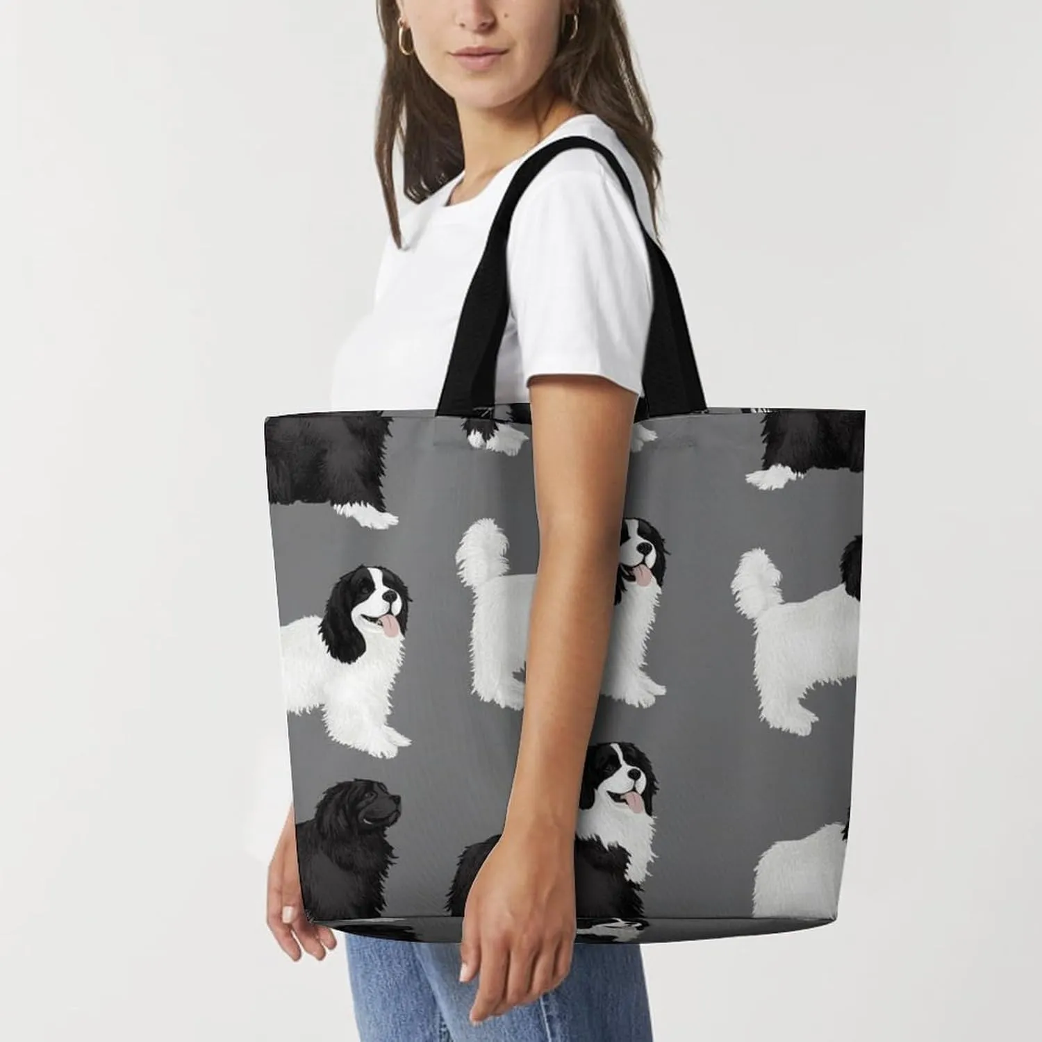 Women's Reusable Tote Bag, Portable Shoulder Handbags Large Capacity Casual Shopping Bags