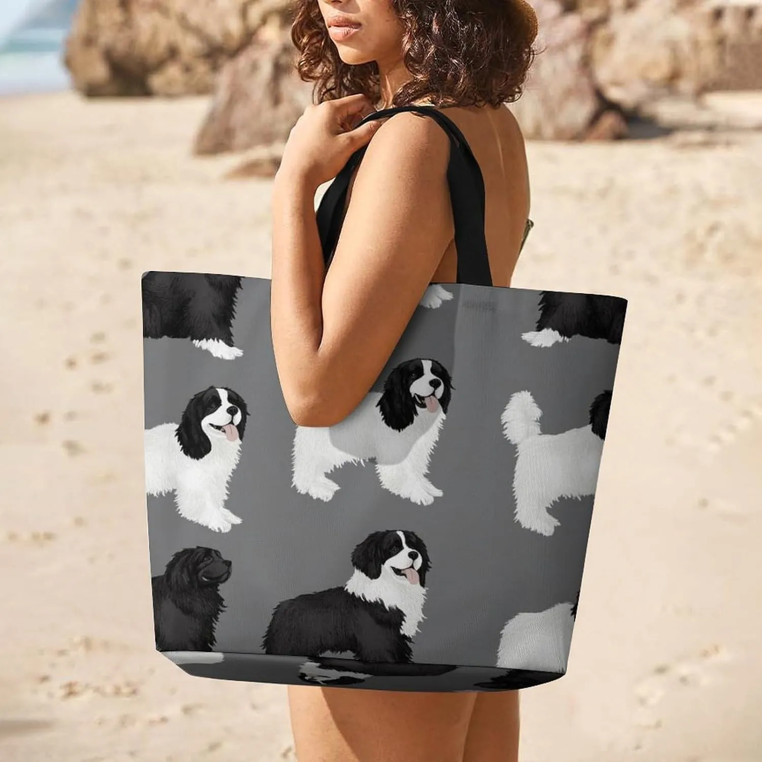 Women's Reusable Tote Bag, Portable Shoulder Handbags Large Capacity Casual Shopping Bags