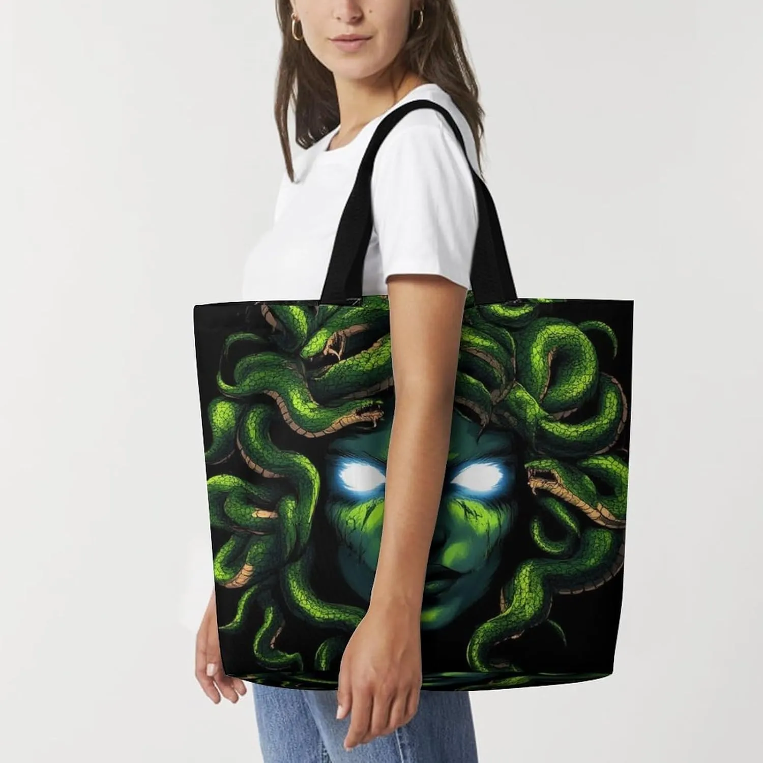 Women's Reusable Tote Bag, Portable Shoulder Handbags Large Capacity Casual Shopping Bags