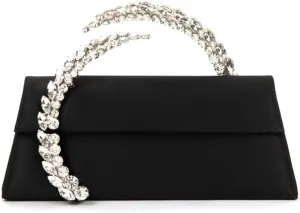 Women's Satin Evening Handbag Rhinestone Handle Clutch Purse Prom Bags Glitter Small Handbags for Party Wedding Prom