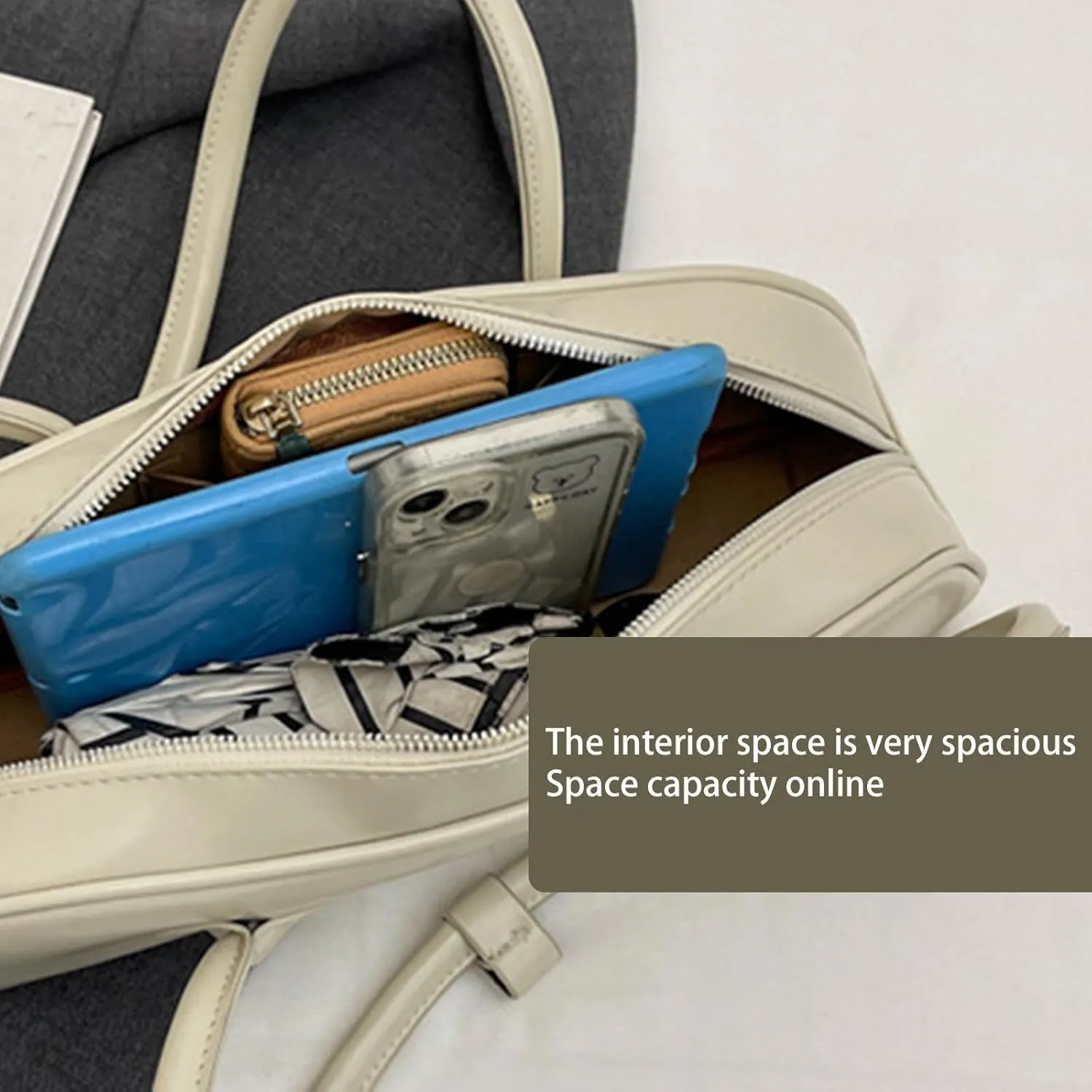 Womens Shoulder Bag Soft PU Leather Handbags Simple Bag French Armpit Bag Shopping Dating Bag for Daily