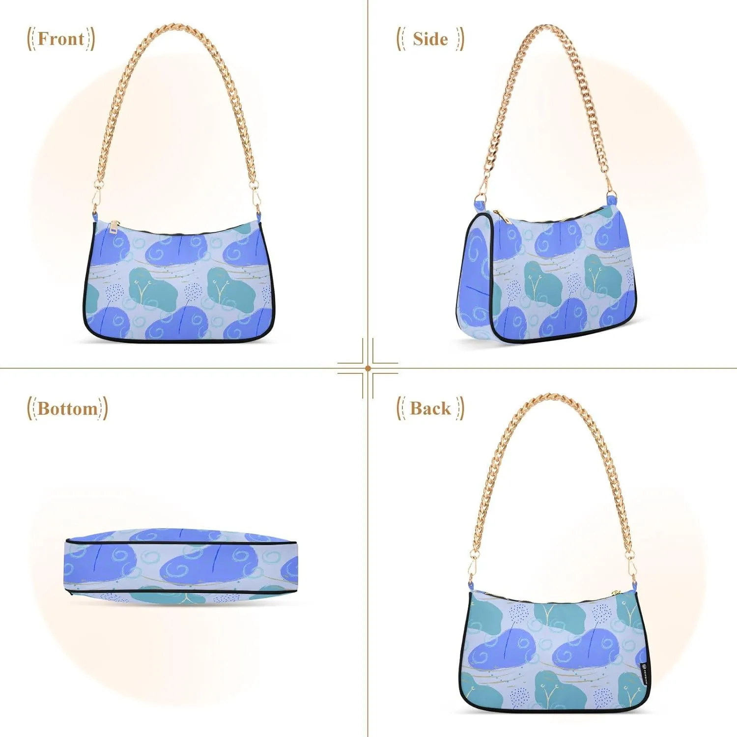 Women's Shoulder Handbags Chain Shoulder Brace for Women Bag Doodle Print Ladies Vacation Handbags Tote Purse,Multi1