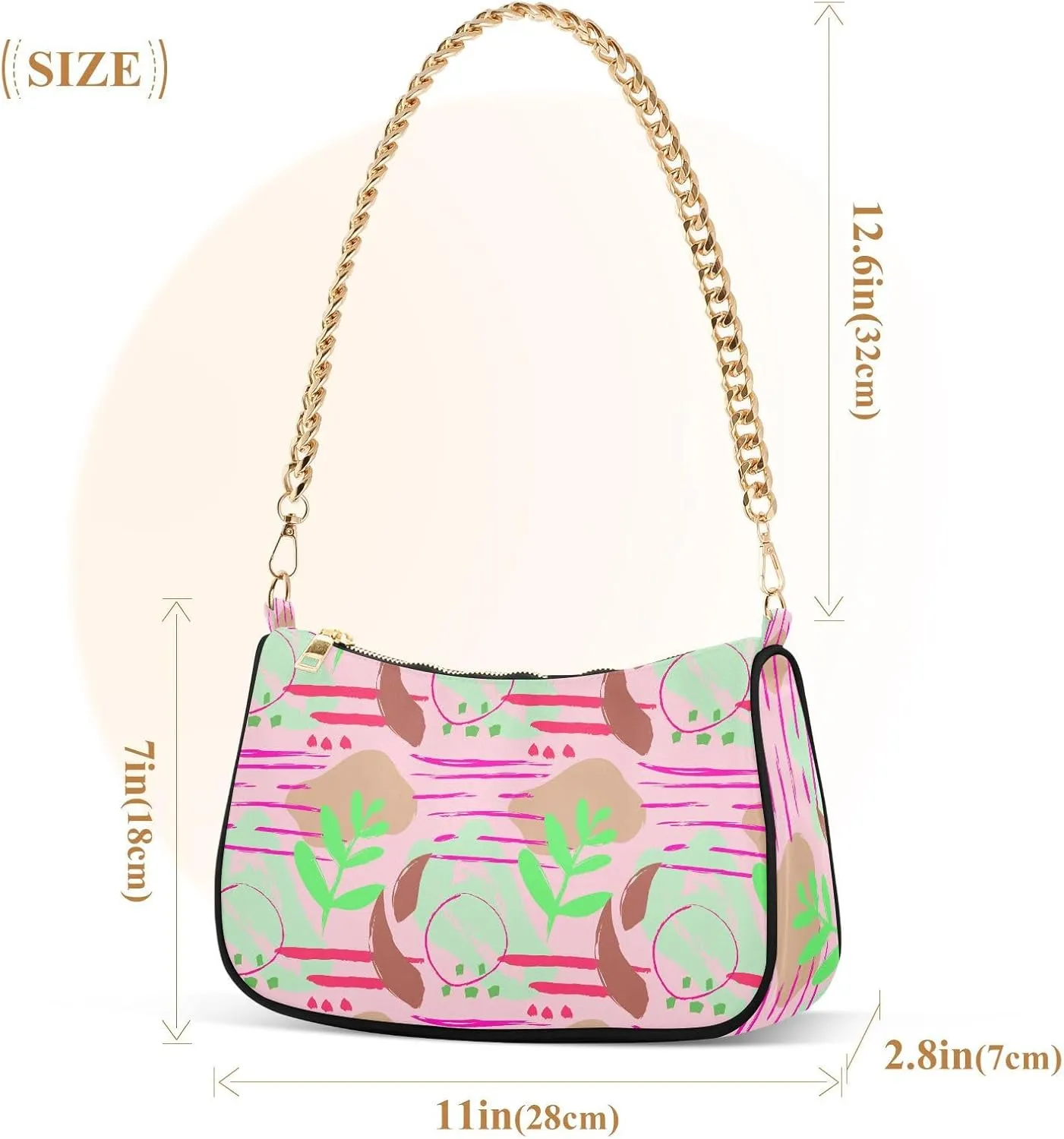 Women's Shoulder Handbags Chain Shoulder Brace for Women Bag Doodle Print Ladies Vacation Handbags Tote Purse,Multi1