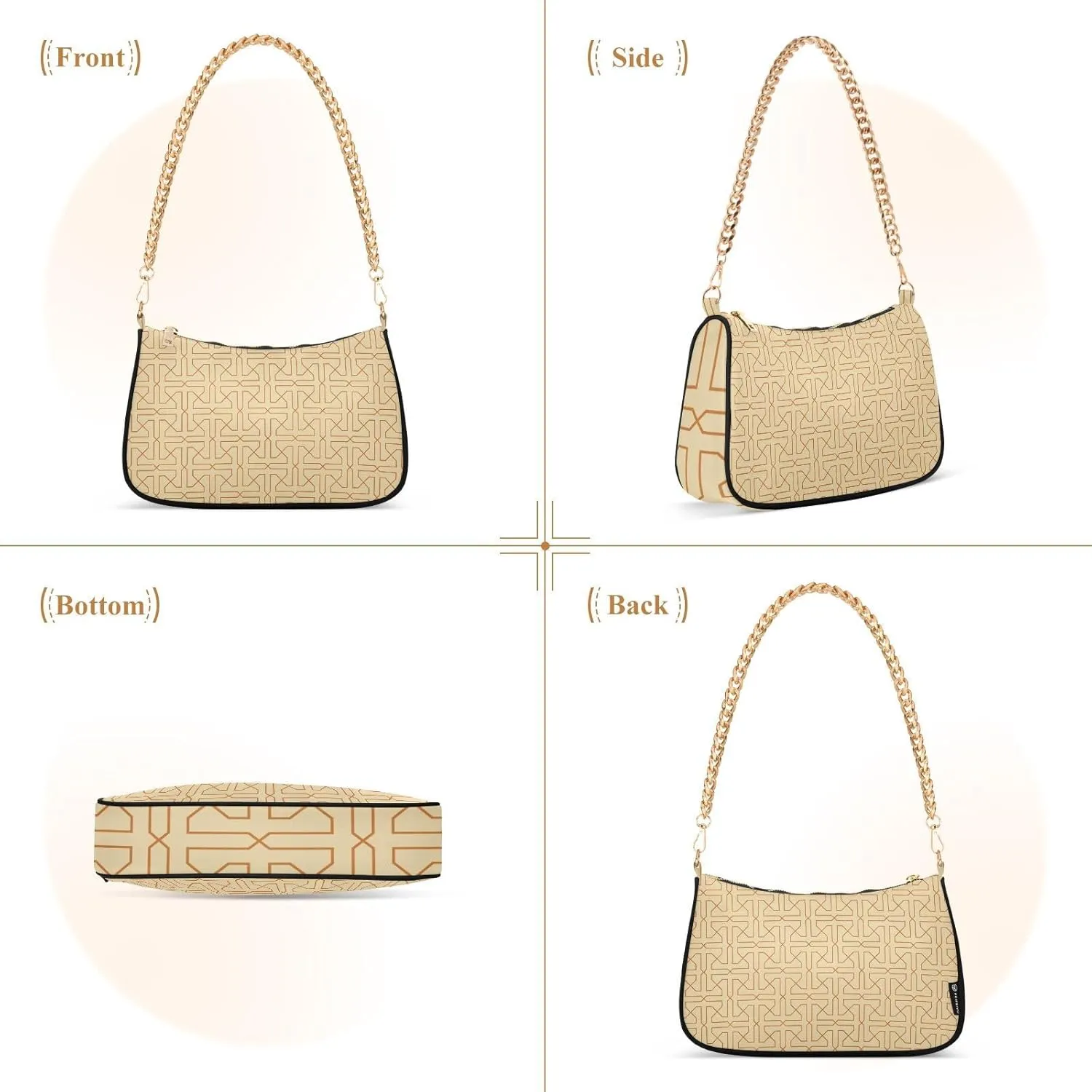 Women's Shoulder Handbags Chain Shoulder Brace for Women Bag Geometric Print Ladies Vacation Handbags Tote Purse,Multi1