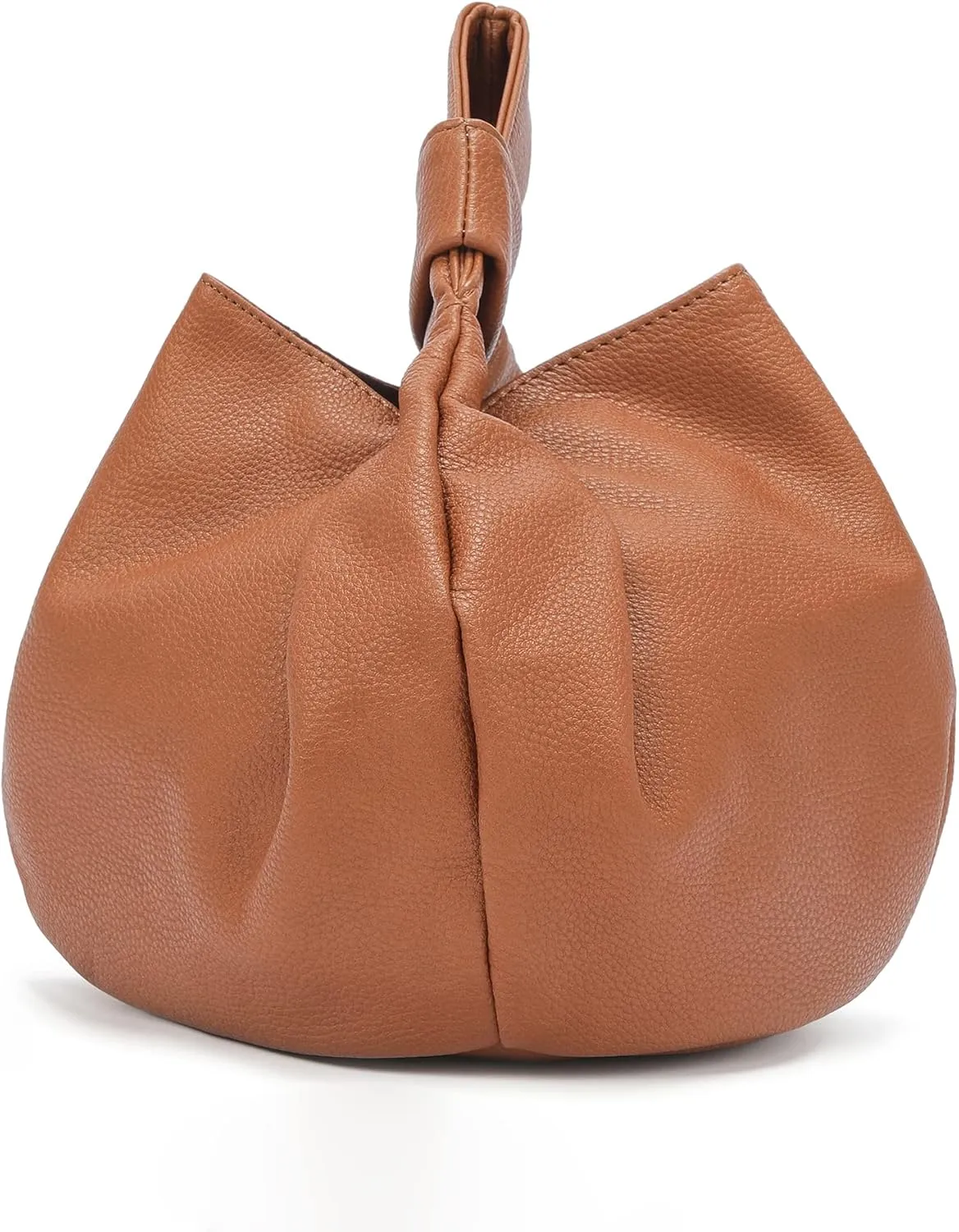 Women's Small Tote Bag for Women Soft Leather Top Handle Bag Wristlet Knot Pouch Purses and Handbags