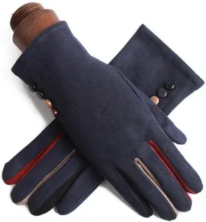 Women's Winter Warm Gloves Touch Screen Winter Women's Fashion Warm Touch Screen Suede Outdoor Cycling Windproof Warm Gloves (E) (C)