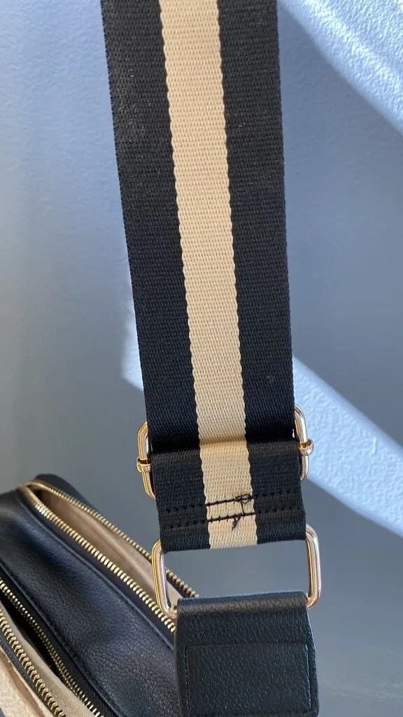 Woven Double Zip Crossbody Bag