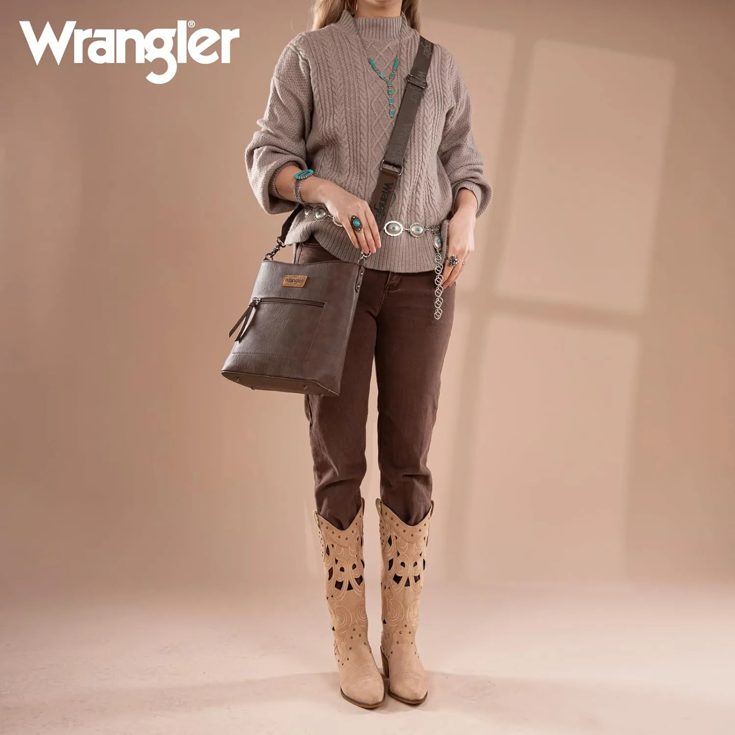 Wrangler Crossbody Bags for Women Lightweight Handbags and Purses Travel Shoulder Purse