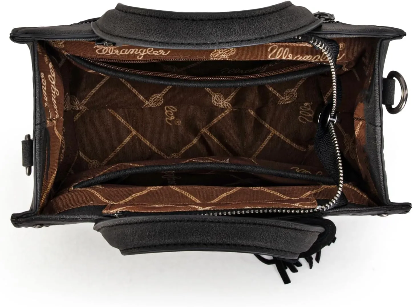 Wrangler Fringe Top-Handle Bag Purse for Women Western Crossbody Satchel Handbags
