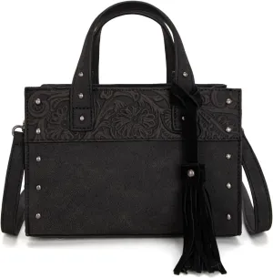 Wrangler Fringe Top-Handle Bag Purse for Women Western Crossbody Satchel Handbags