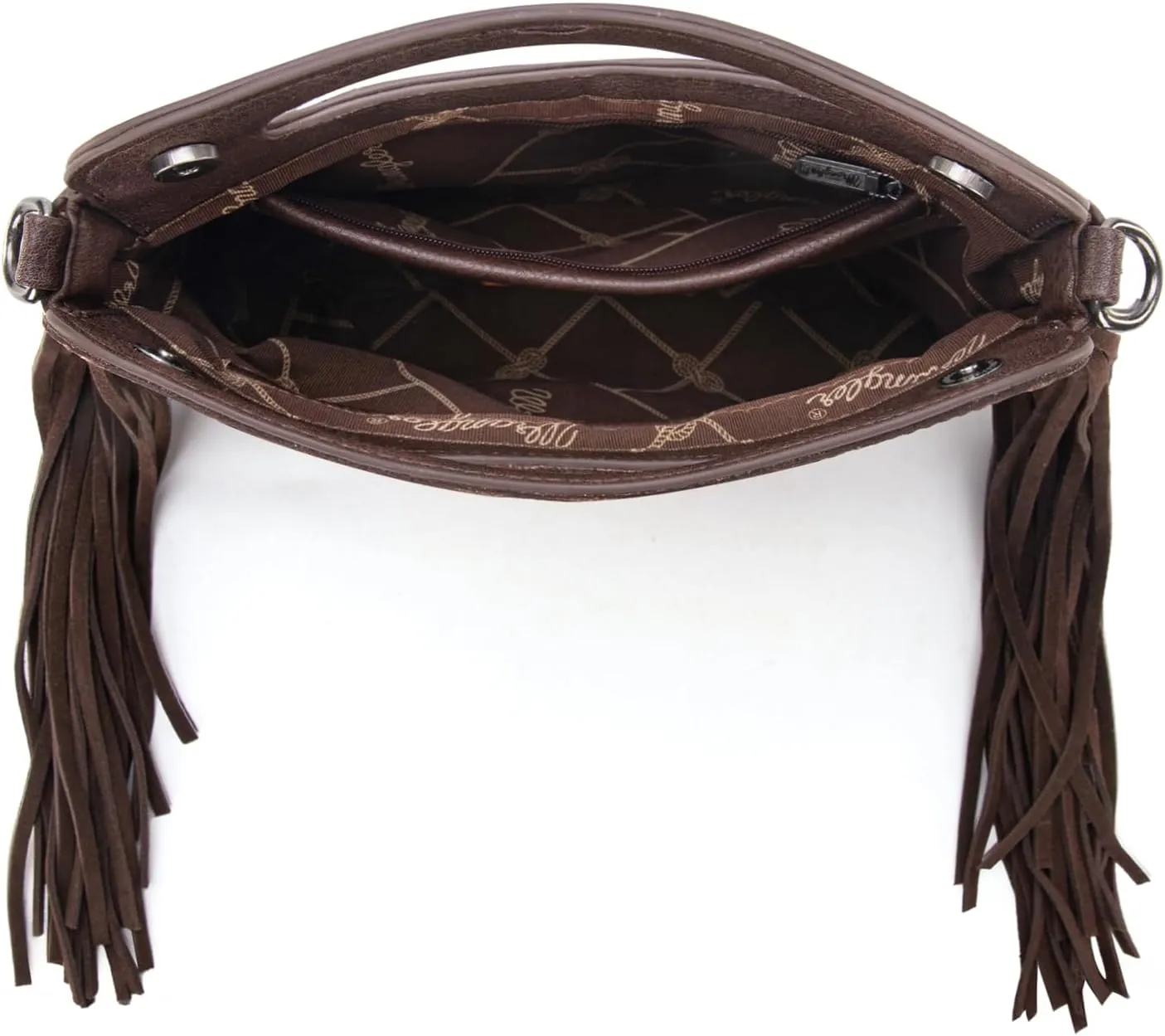Wrangler Top Handle Handbags Western Fringe Crossbody Bag for Women Embroidered Boot Scroll Ladies Handbag