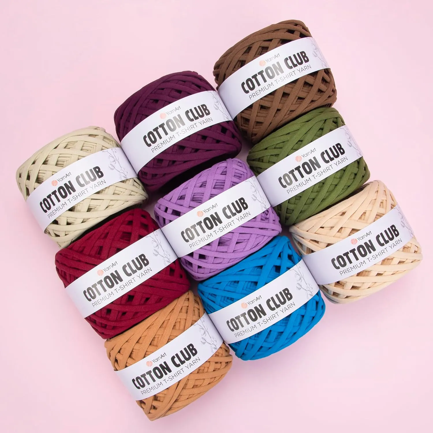YARNART Cotton Elastic Fabric Spaghetti Premium T-Shirt Knitting Yarn for Bag Basket Cushion Crocheting Projects and Home Decor, Super Bulky (Pack of 1) (7358)