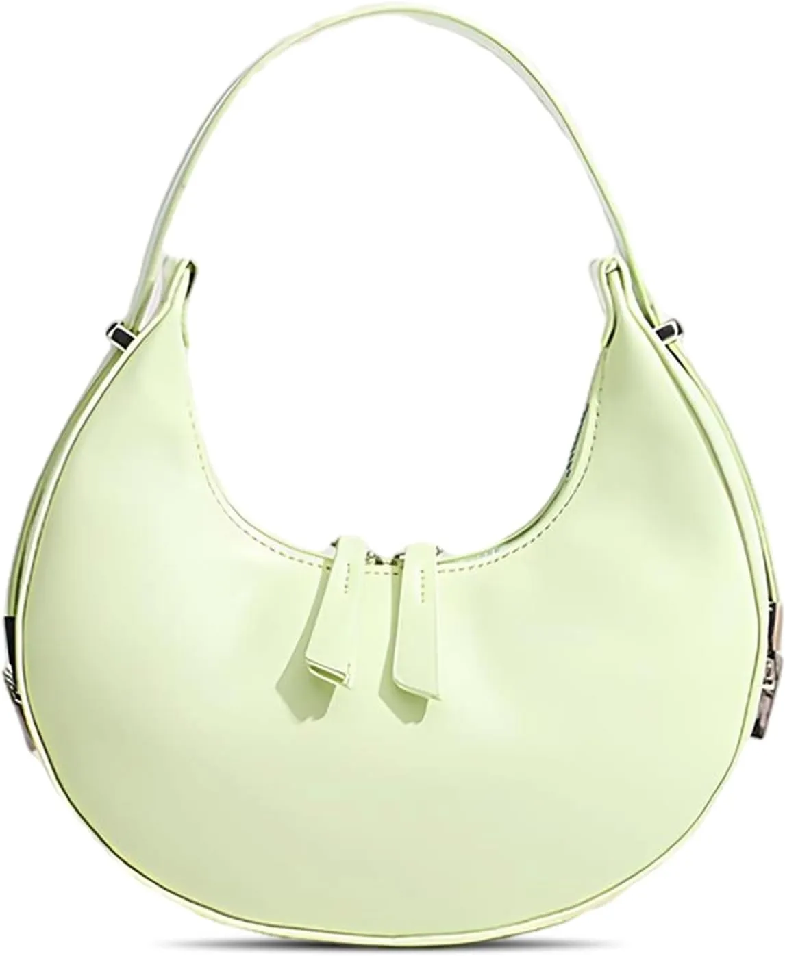 YYW Womens Clutch Purse Shoulder Handbags Crescent Bag Leather Zipper Adjustable Shoulder Strap Hand Bags (Green)