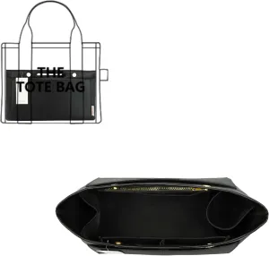 ZTUJO Purse Organizer Insert For Handbag & Tote Shaper,Tote Bag Organizer Insert For Speedy Neverful, 6 Sizes(Slender Large,Silky Black)