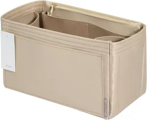 ZTUJO Purse Organizer Insert For Handbags, Silky Touching Bag Organizer Insert With Bottle Holder, Perfect for Speedy, Neverfull, Tote,ONTHEGO,Artsy,Handbag and More (Mini, Silky Beige)